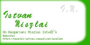 istvan miszlai business card